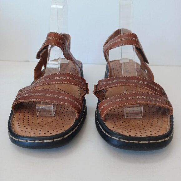 Josef Seibel Brown Leather Sandals Air Massage Flats Womens US 10 or Eur 40 - Picture 4 of 13